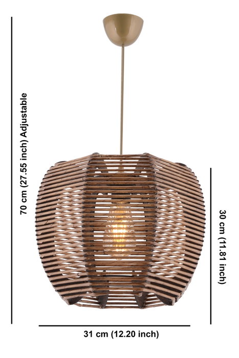 Opviq Lámpara de Techo Neta de Madera Marrón
